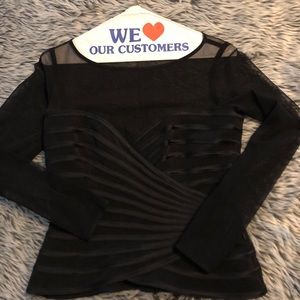 Black Half Mesh Top
